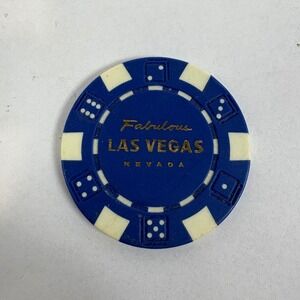 Fabulous‎ Las Vegas Nevada $50 Casino Chip Blue Dice Collectible Souvenir